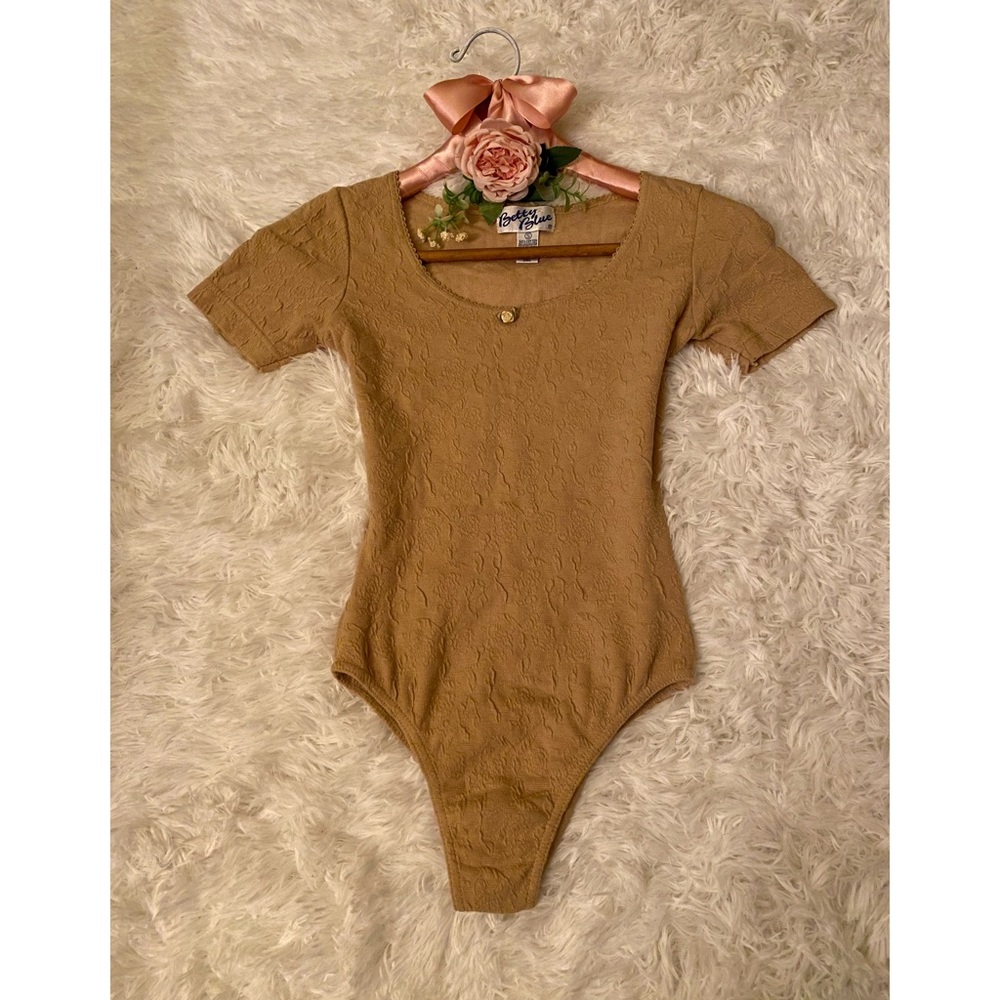 Caramel Coquette Korean Bodysuit Leotard ~ Size S. 💕